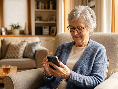 Family member checking in for peace of mind